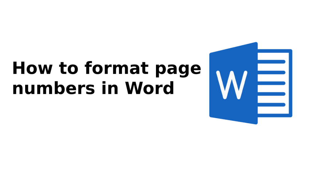 Format page numbers in word